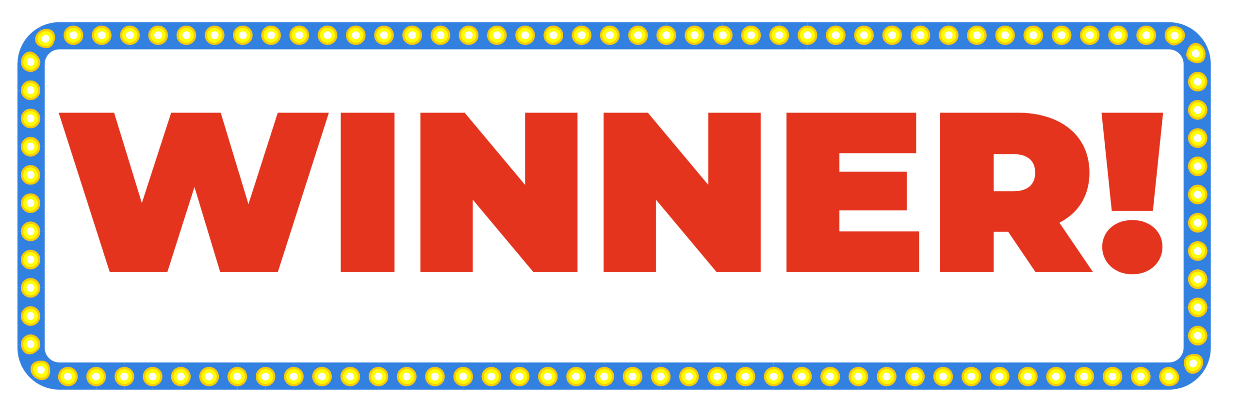 Bold red text says 'WINNER!'