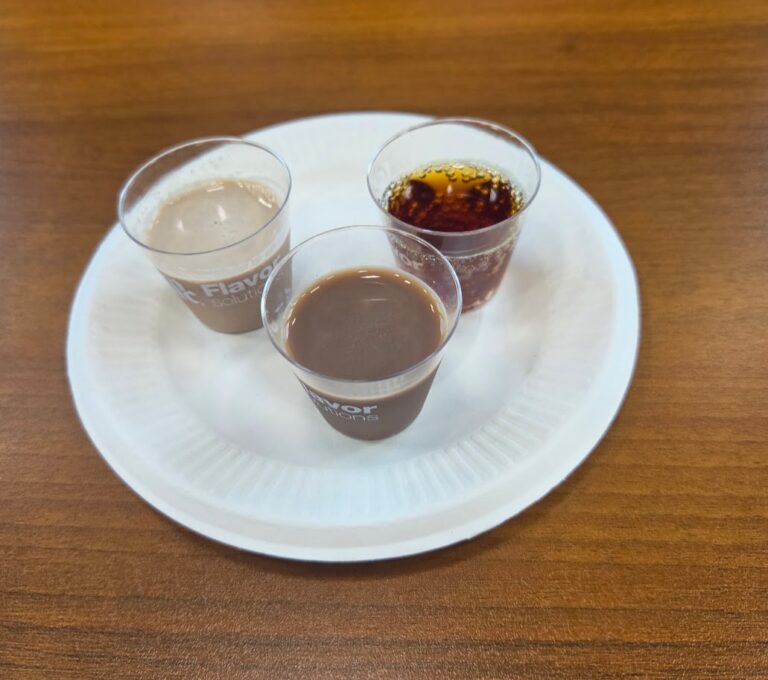 A Trip to Cosley Zoo with Grandma Martyl's Low Vision Day Camp 42 three sample cups filled with different shades of brown liquids