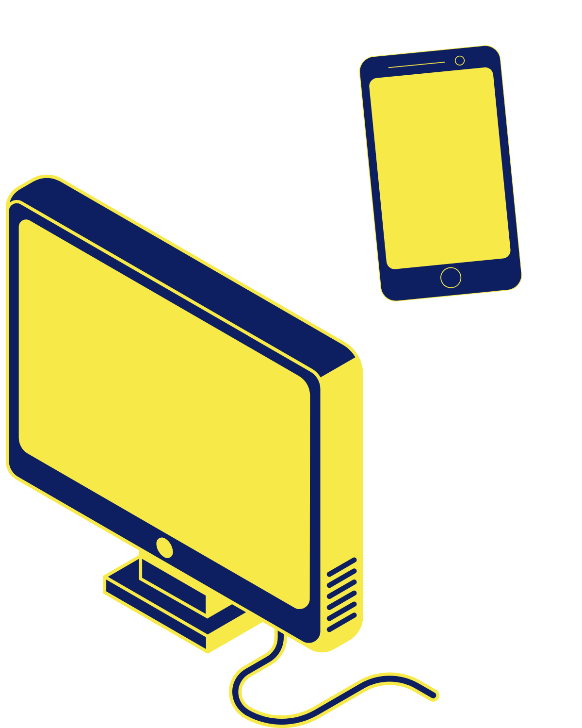 illustrated iphone and computer